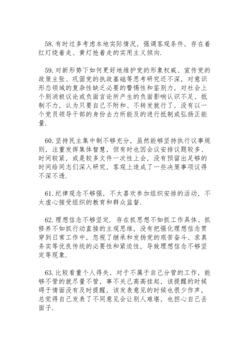 政府班子民主生活会批评意见.docx