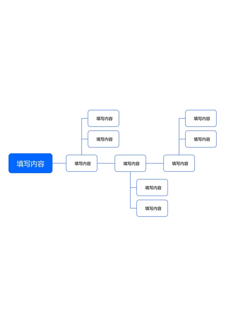 蓝色简约基础鱼骨图