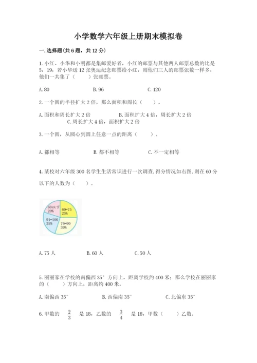 小学数学六年级上册期末模拟卷含完整答案【名师系列】.docx