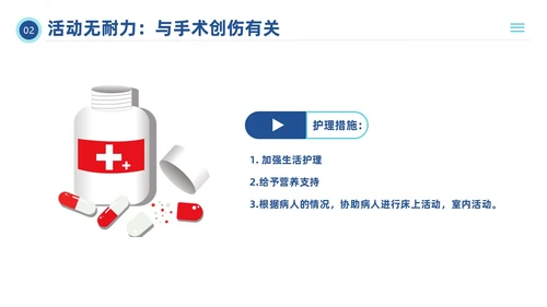 蓝色插画风脾破裂的护理查房培训