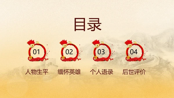 黄色渐变风缅怀英雄刘胡兰主题班会PPT模板人物介绍