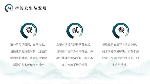 绿色简约风中国桥梁文化发展史PPT模板