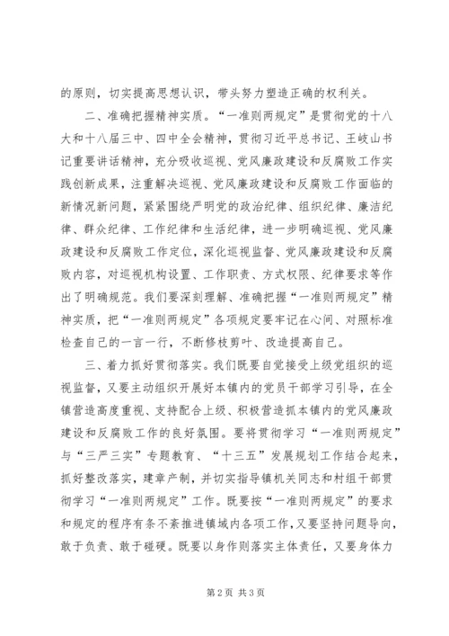 学习“一准则两条例”心得体会.docx