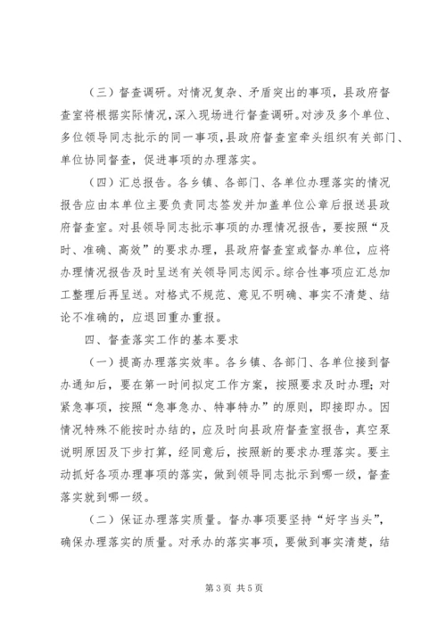 全县政务督查指导意见.docx