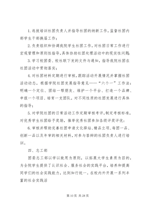 共青团福建师范大学委员会各部门职能_1.docx