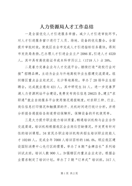 人力资源局人才工作总结.docx