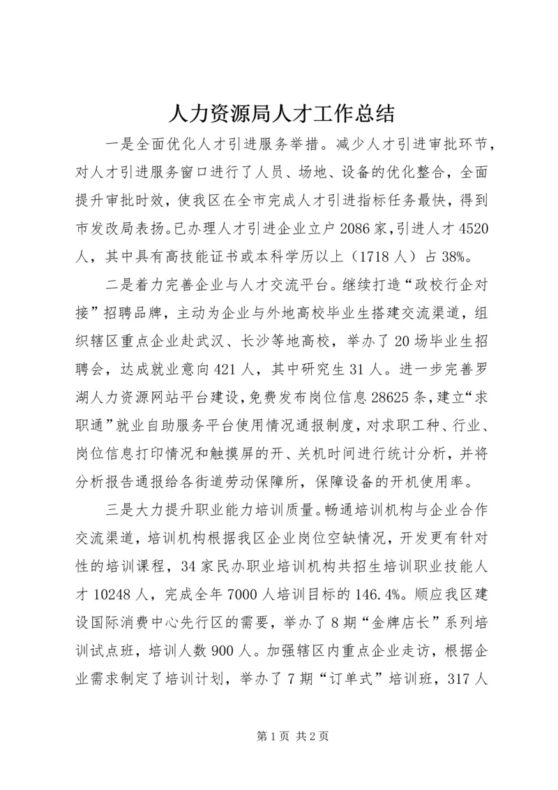 人力资源局人才工作总结.docx