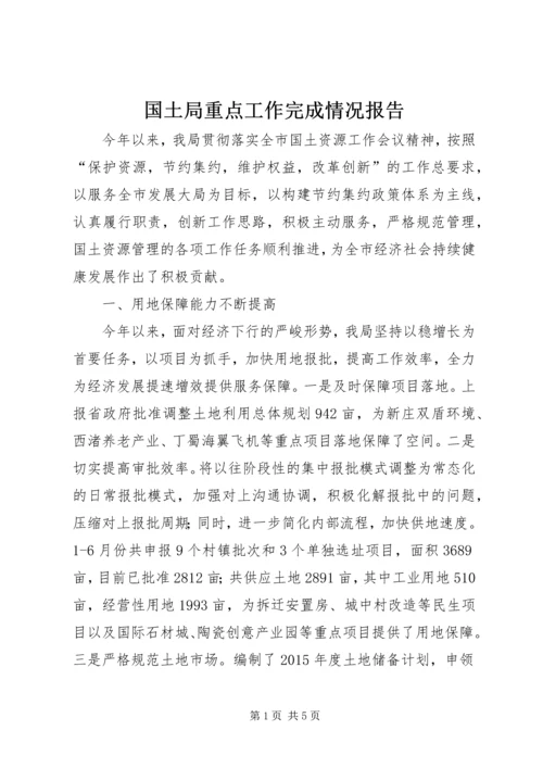 国土局重点工作完成情况报告.docx