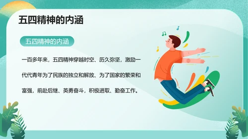 五四精神传承争做五四青年PPT模板