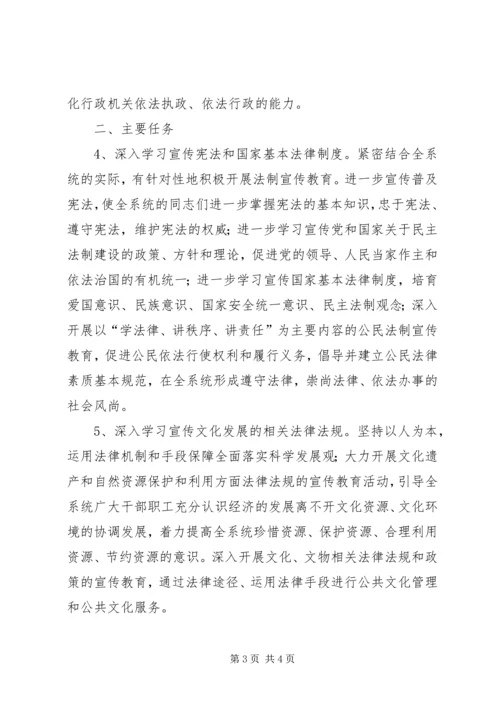 市文化（文物）系统开展法制宣传教育的第五个五年规划 (6).docx