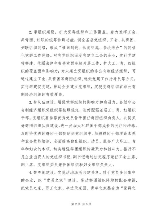 关于党建带群建、群建促党建工作的实施意见.docx
