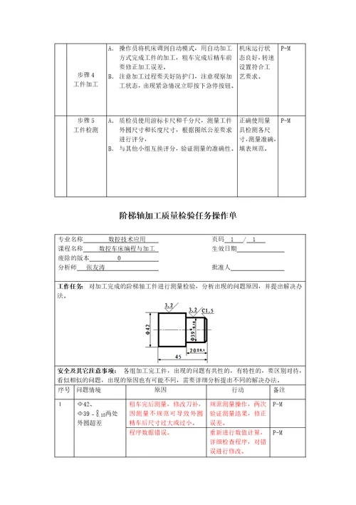 数控车床编程与加工项目任务书共17页