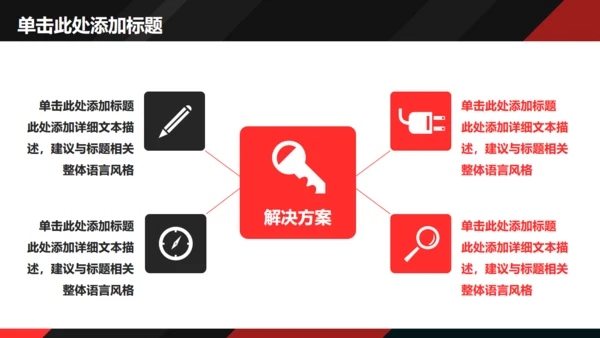 黑红配色动感简约商务风通用PPT多用途模板