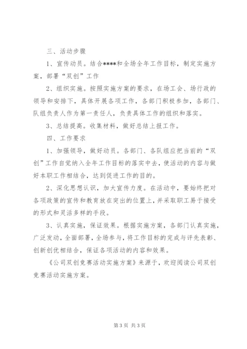 公司双创竞赛活动实施方案.docx