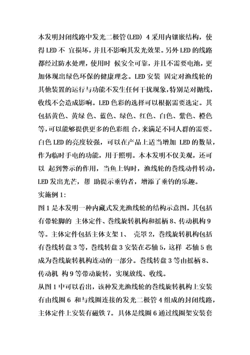 发光渔线轮的制作方法