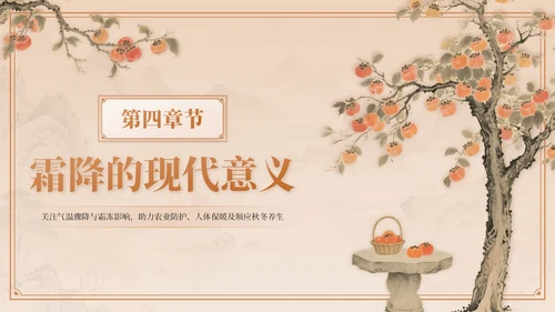 棕色中国风霜降节气介绍PPT模板