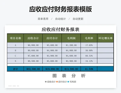 应收应付财务报表模版