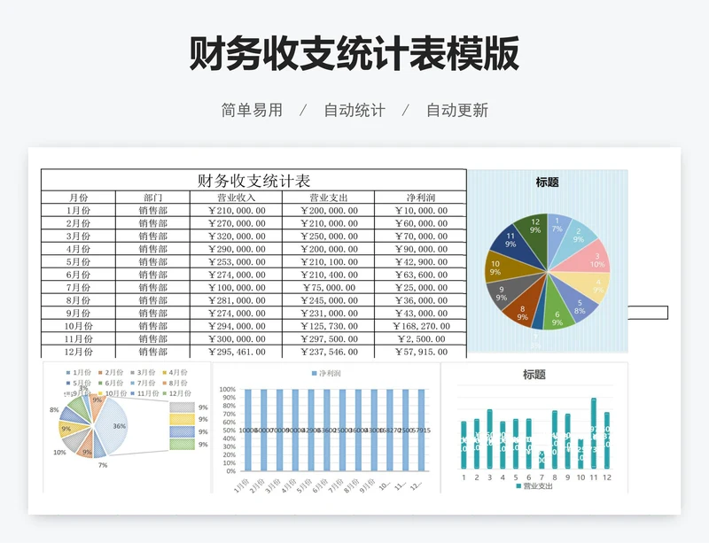 财务收支统计表模版