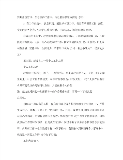 一周个人工作总结