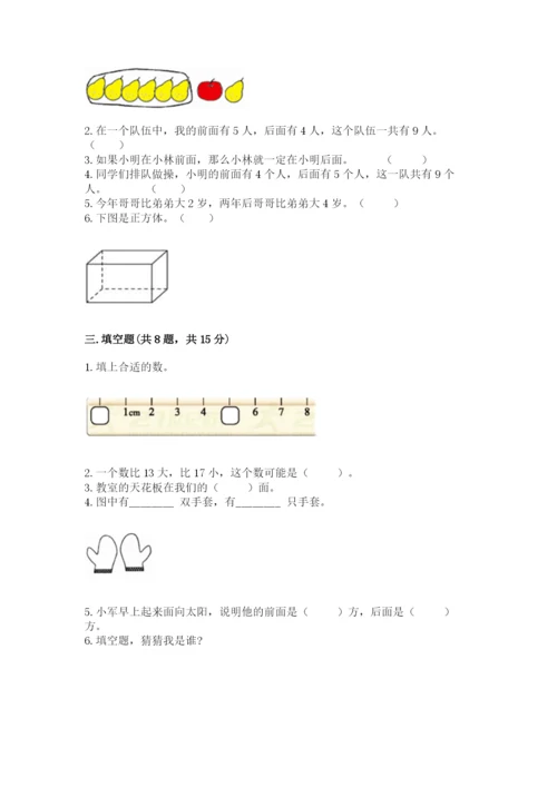 小学一年级上册数学期末测试卷附完整答案【典优】.docx