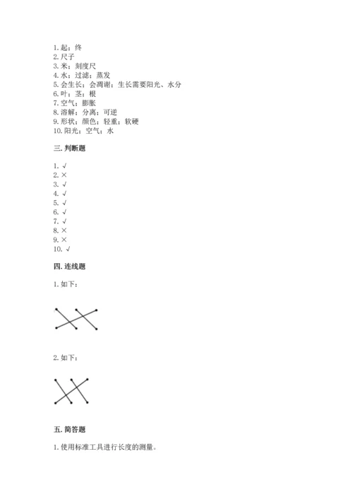 教科版一年级上册科学期末测试卷a4版.docx