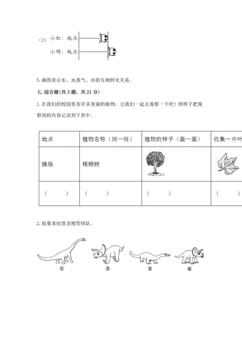 教科版一年级上册科学期末测试卷a4版可打印.docx