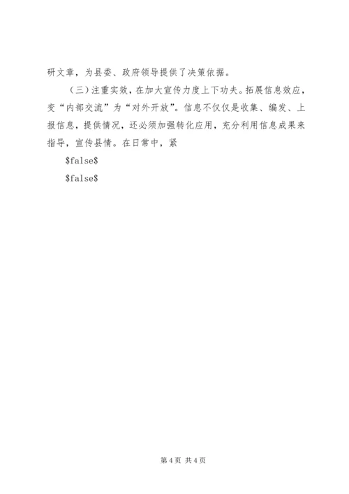 县政府办公室政务信息督查工作经验汇报材料.docx