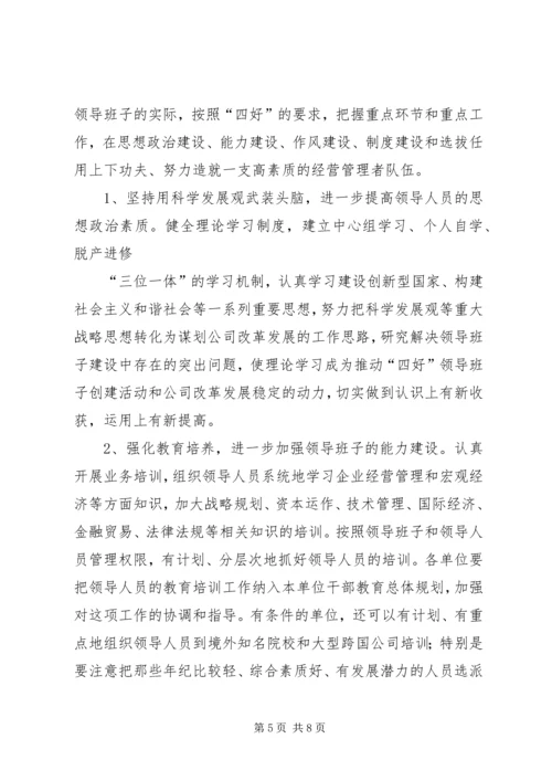 银行创建四好领导班子活动实施方案 (4).docx