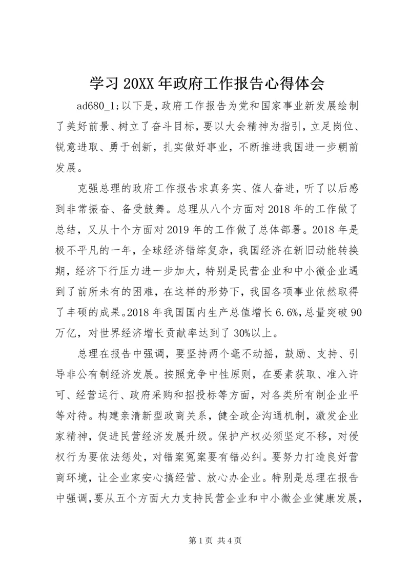 学习20XX年政府工作报告心得体会.docx