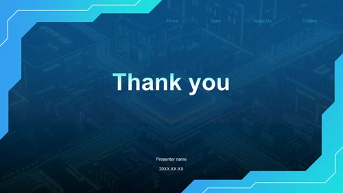 蓝色科技风电子科技行业工作指南PPT主题