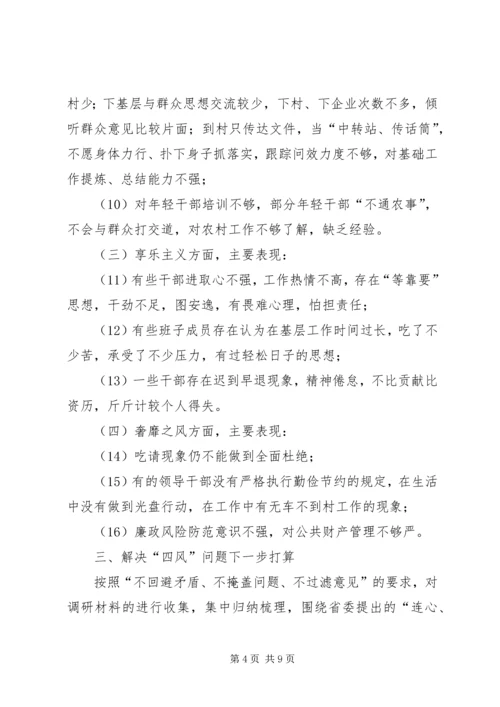 乡集中解决四风问题调研报告.docx