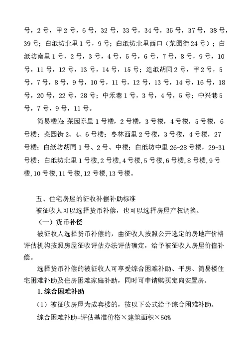 菜园街与枣林南里棚户区改造项目房屋征收补偿方案征求意见稿