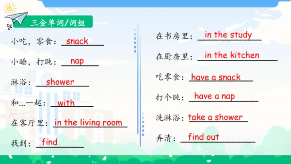 Unit 4 My home 单元复习(一)-单词词组+典型例题（共30张PPT）