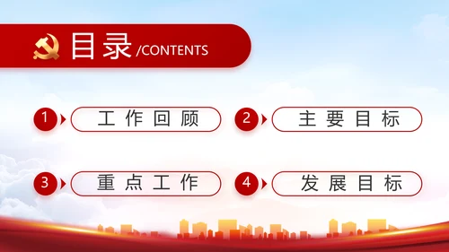 红色大气乡镇党建述职报告动态PPT