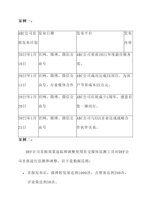 喜报营销方案