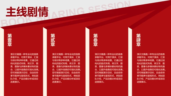 红色简约风读书分享会通用PPT模板