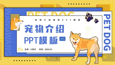 宠物医院宠物项目介绍狗狗秋田犬通用PPT模板