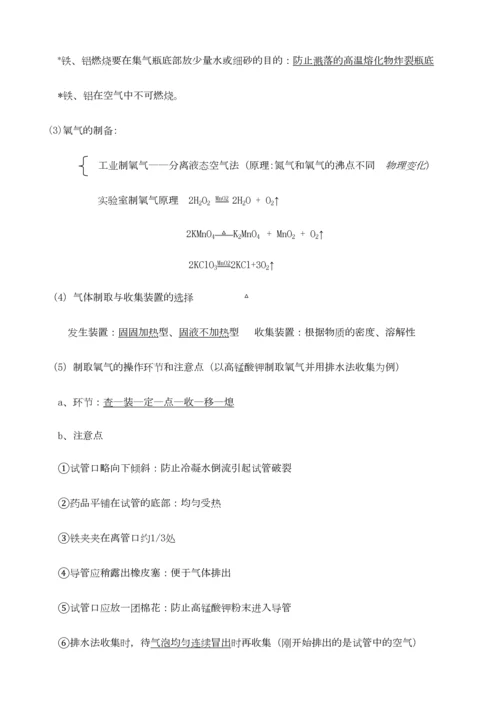 2023年初三化学前三单元知识点总结.docx