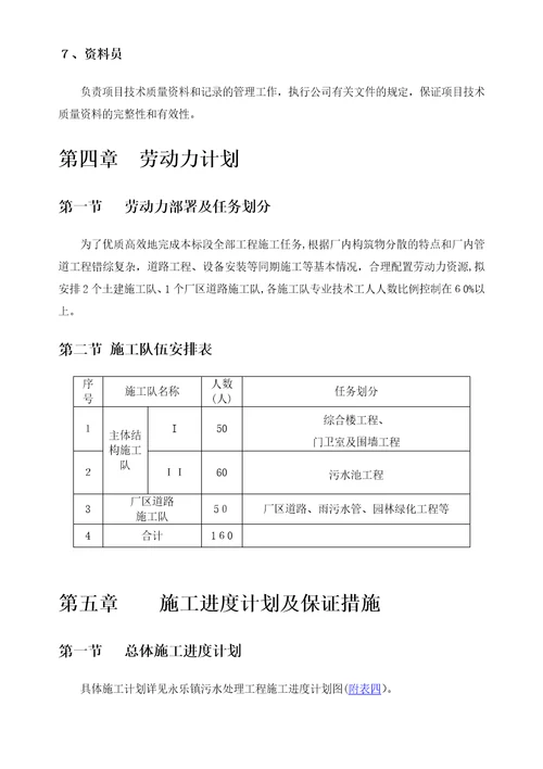 小型污水处理厂施工组织设计