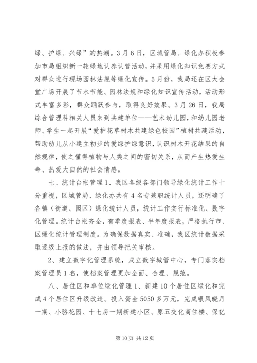 城管局园林绿化行业考核自查情况报告.docx