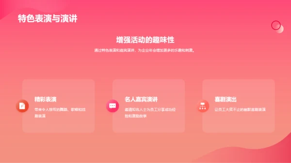 红色简约扁平年会创新PPT模板