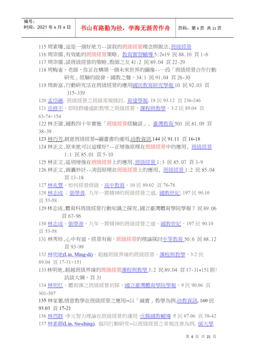 班级经营相关期刊论文目录.docx