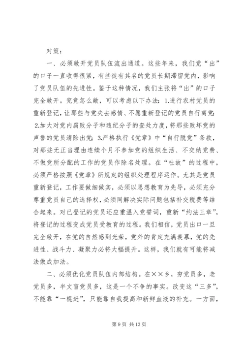 对×乡党员队伍状况的调查与思考 (3).docx