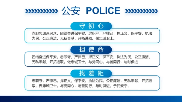 蓝色大气公安警察职责工作汇报PPT