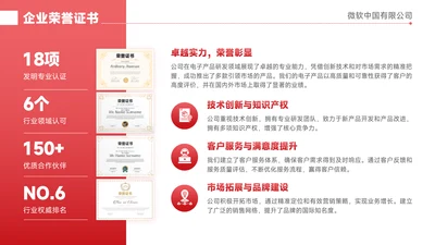 红色简约风证书