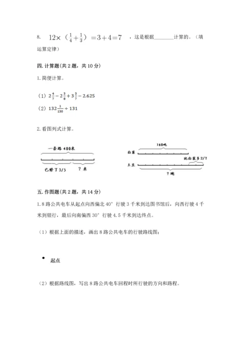 人教版六年级上册数学期中测试卷附参考答案【夺分金卷】.docx