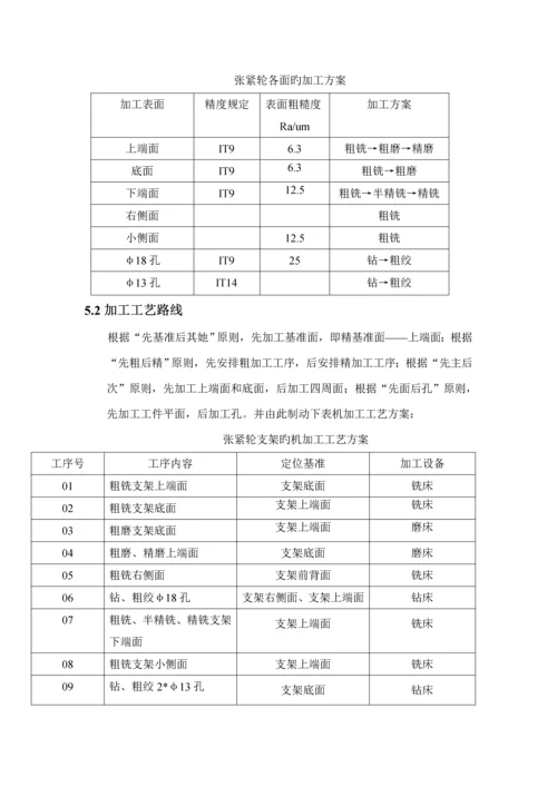 机械制造标准工艺学优质课程设计张紧轮支架.docx