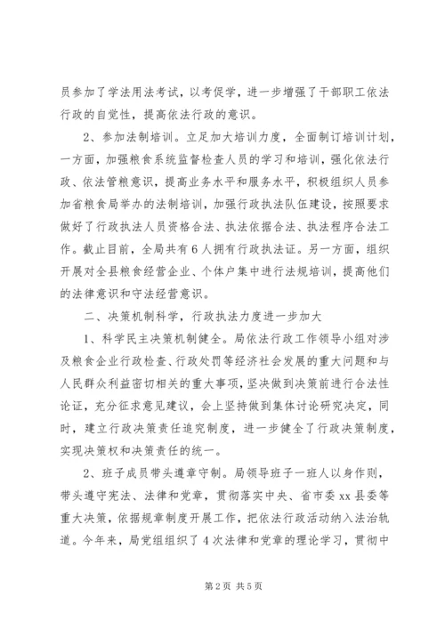 乡镇粮食局依法行政工作总结.docx