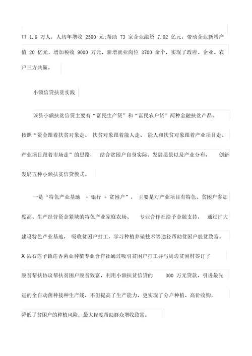 心得体会：小额扶贫信贷机制的探索实践最新