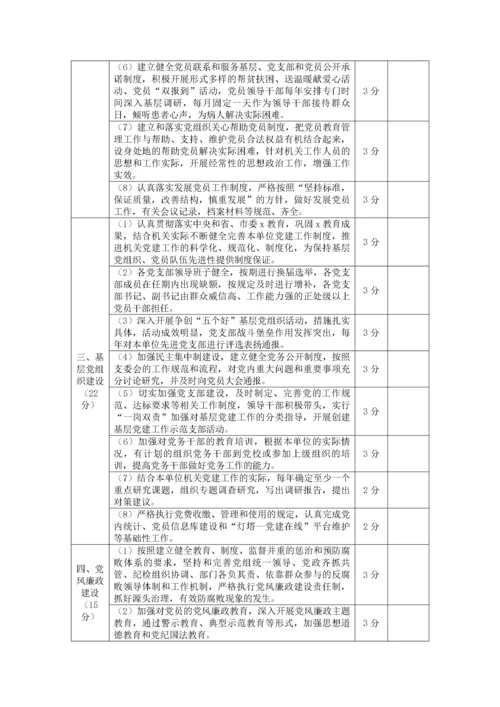 【组织党建】基层党组织基层党支部考核评价办法范文含基层党建工作考核评价标准表格工作制度.docx